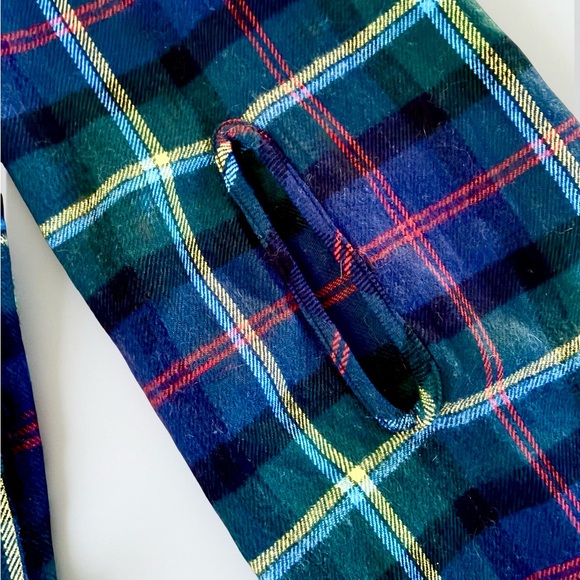 J. Crew Navy Tartan Oversized Cape Scarf - Picture 6 of 7